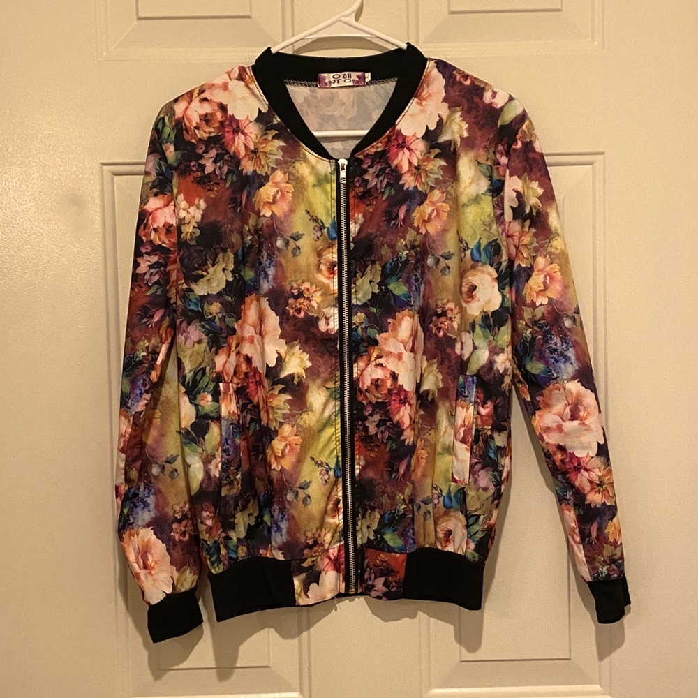 Floral bomber jacket